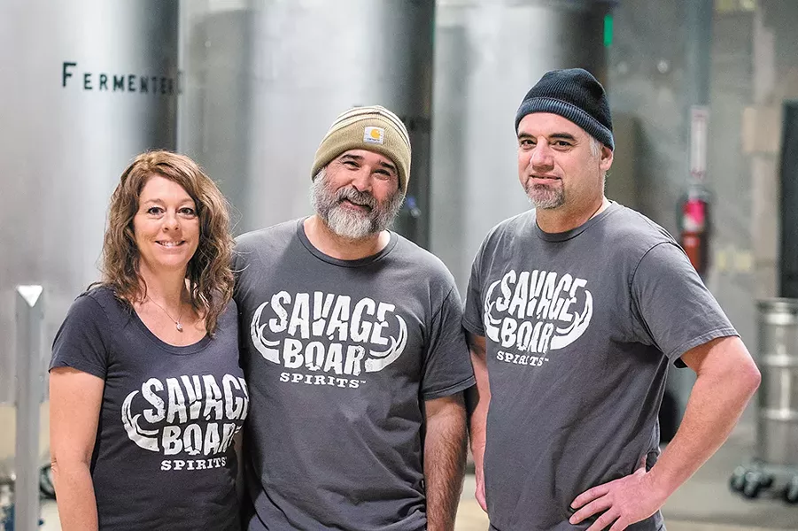 The Savage Boar team (from left): Brenda Wilbur, Alex Wilbur and John Barrom. - HECTOR AIZON