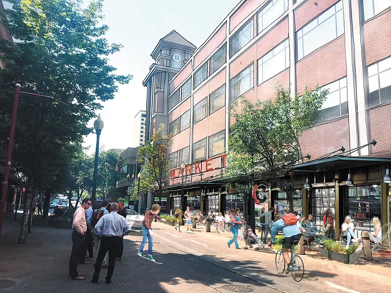 Spokane Central Market as it's envisioned from Wall Street.