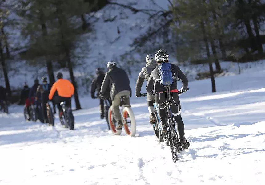Off on a winter's ride in the hills around Riverside State Park. - YOUNG KWAK