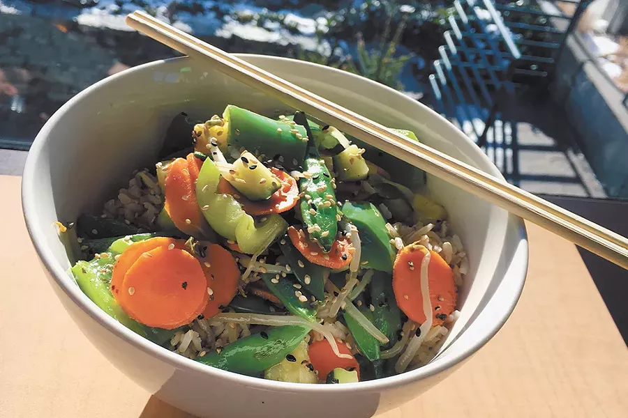 Momo's gluten-free teriyaki bowl. - CARRIE SCOZZARO