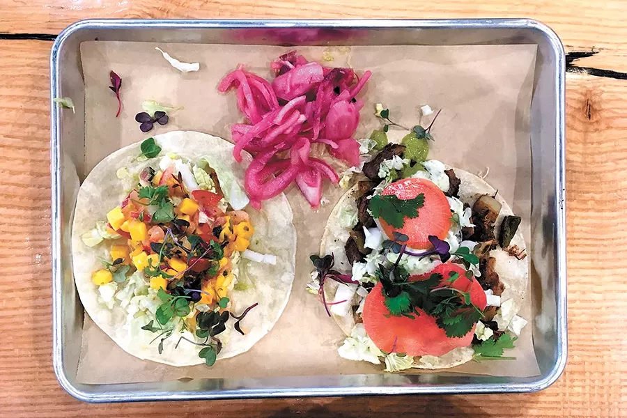 Pick any two tacos and a side for $15. - CARRIE SCOZZARO PHOTO