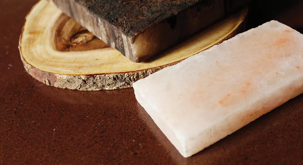 New slabs are pink and are great to use cold to serve and display fruit. - YOUNG KWAK