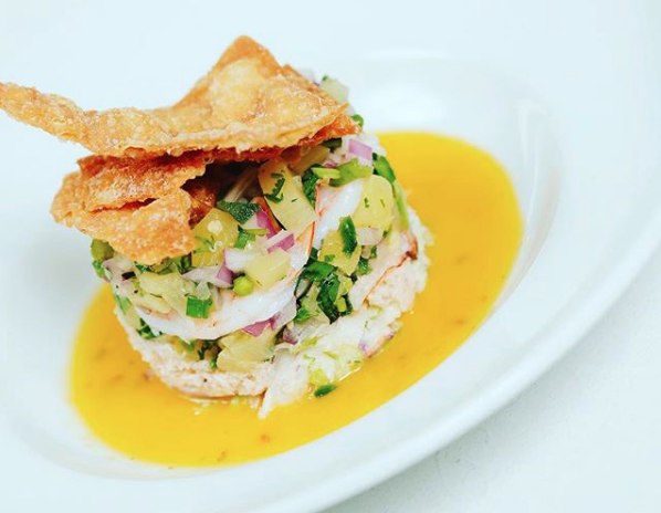 Twigs Bistro & Martini Bar is serving up this shrimp-crab pineapple tower on its 2018 Restaurant Week menu. - YOUNG KWAK