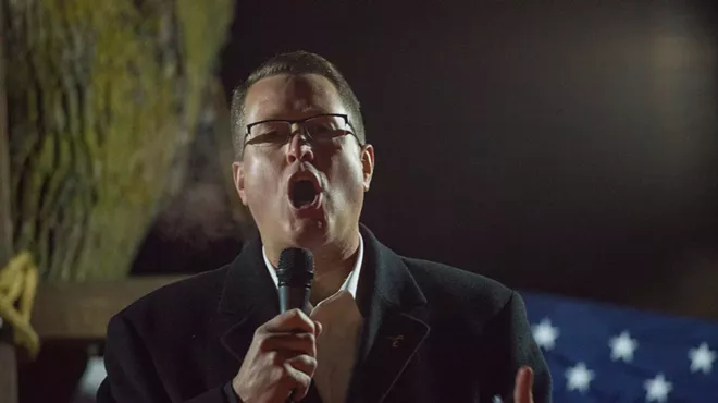 Matt Shea at an anti-abortion church service outside the Spokane Planned Parenthood on Dec. 18, 2019.