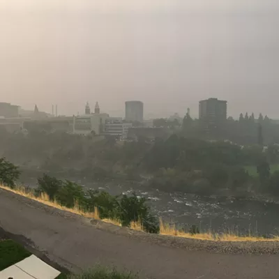 Spokane, as seen from the Inlander offices on Monday, Aug. 20, 2018. Wildfires and smoke are among the concerns the Sustainability Action Subcommittee wants to ask Spokane residents about on its survey open through March 20.