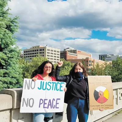 Young people in action: Sarah Hegde, left, and Ivy Pete.