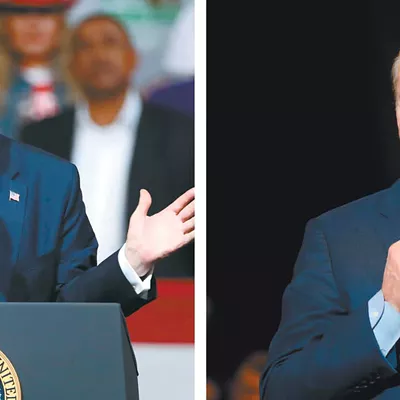 President Trump (left) and challenger Joe Biden.