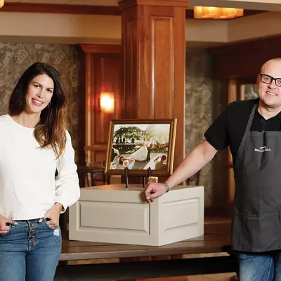 Beacon Hill Catering & Events co-owner Ellie Aaro, left, leads an effort to feed families while supporting the hard-hit hospitality industry. She's pictured with Beacon Hill Executive Chef Ryan Jordan.