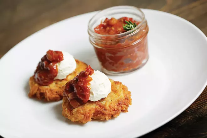 Recipe: Potato Latkes with Whipped Feta | Foods & Cooking | Spokane | The Pacific Northwest Inlander