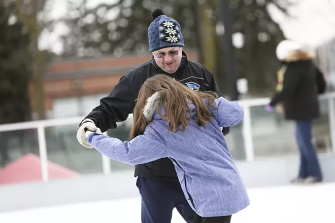 saturday at the riverfront park ice ribbon on the opening