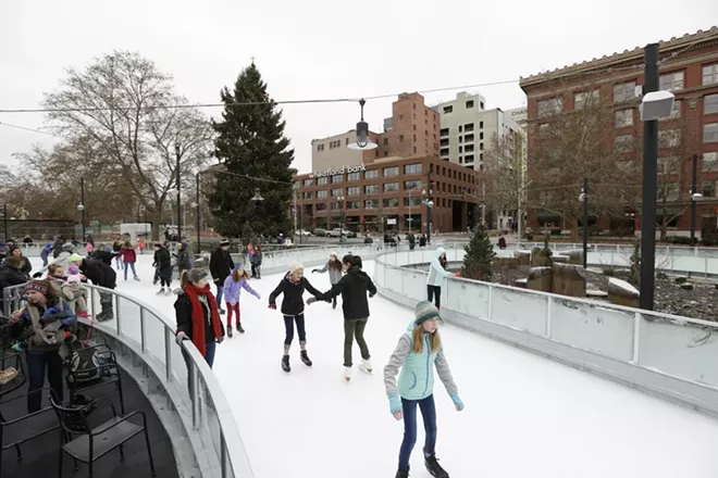 saturday at the riverfront park ice ribbon on the opening