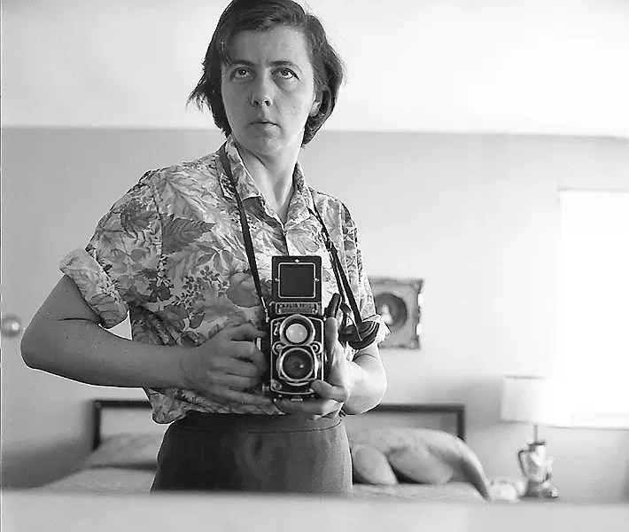 Vivian Maier as the subject of one of her own photos.