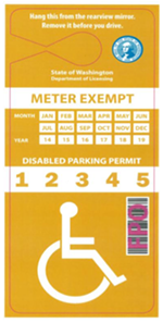 Example of "Payment Exempt Disabled Permit" that could be created for those whose disabilities make it physically difficult to plug the meter.