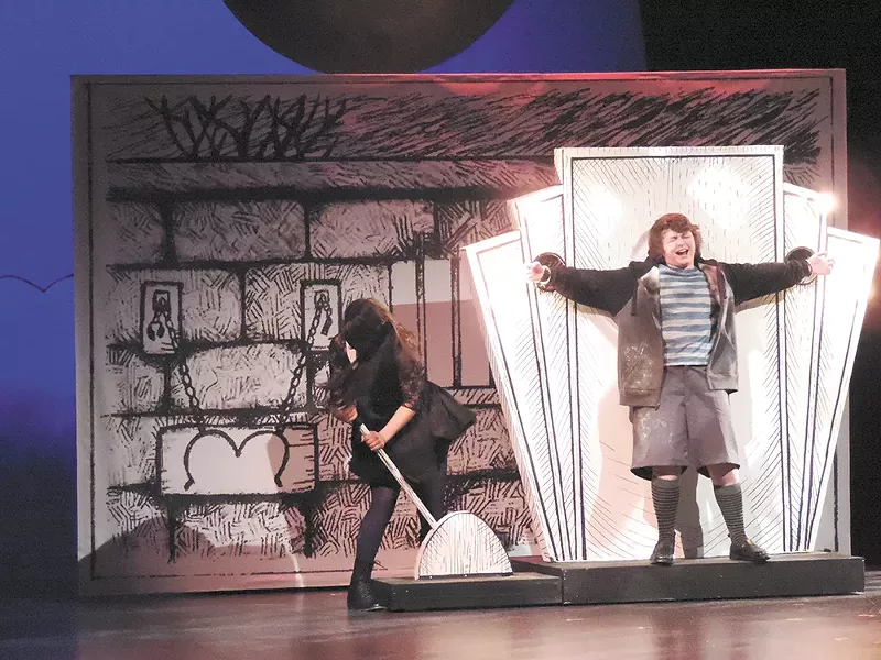 Wednesday and Pugsley at "play." - TYLER KRIEG
