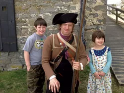 Graham and Ivy Resmer posing with "Ethan Allen"