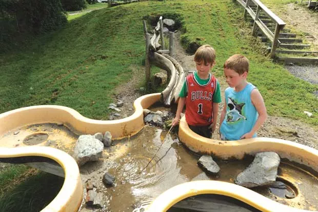 Stormwater flows through natural pipes to a pool