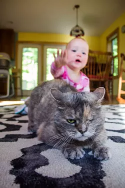 14-month-old Joni and 14-year-old Haley - DANIEL HOUGHTON
