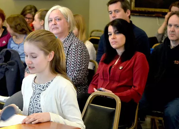 Taegan Yardley testifies last spring at the Vermont Statehouse - KRISTEN YARDLEY