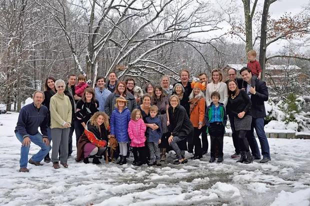 Last year's Thanksgiving photo, the first-ever snowy one