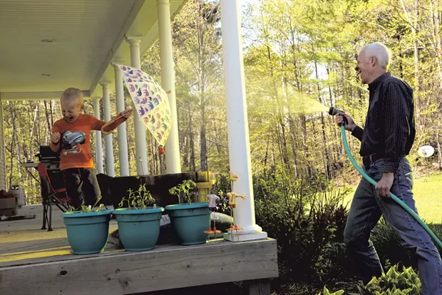Michael Wheeler sprays son Elliot - MATTHEW THORSEN