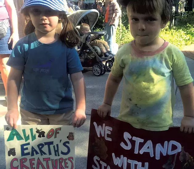 Mother Up! kids at a Dakota Access Pipeline protest solidarity rally - COURTESY OF ABBY MNOOKIN