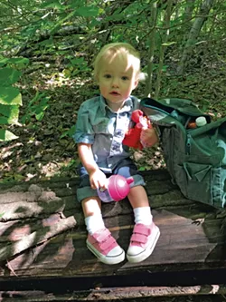 Virginia enjoys a snack break - COURTESY OF KRISTEN RAVIN
