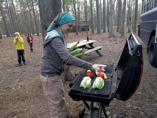 Grace grills veggies for dinner - COURTESY OF GRACE AHMED