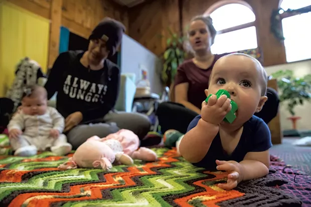 Women and babies at Turning Point's New Moms in Recovery group - JAMES BUCK