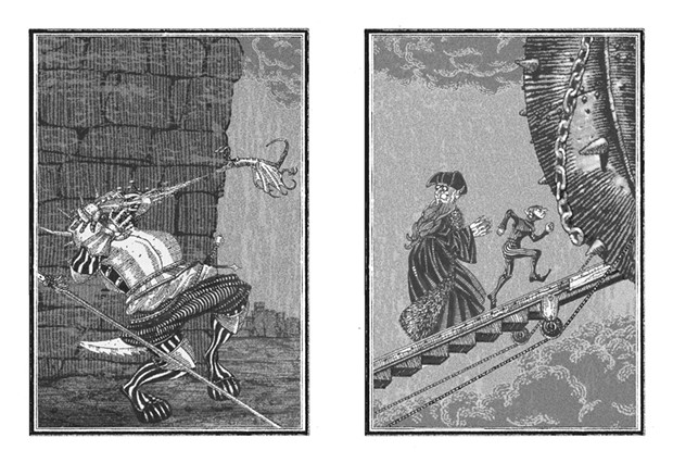 Illustrations from The Assassination of Brangwain Spurge by Eugene Yelchin