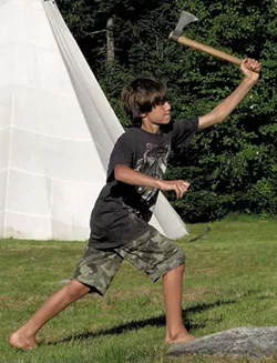 Tomahawk throwing at Night Eagle Wilderness Adventures - COURTESY OF NIGHT EAGLE WILDERNESS ADVENTURES