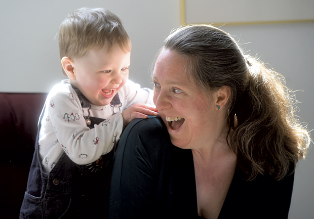 Helen Sullivan plays with son Eric - JEB WALLACE-BRODEUR