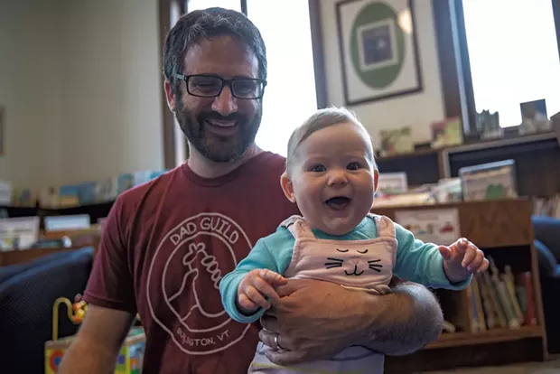 Dad Guild founder Keegan Albaugh with daughter Penelope - JAMES BUCK