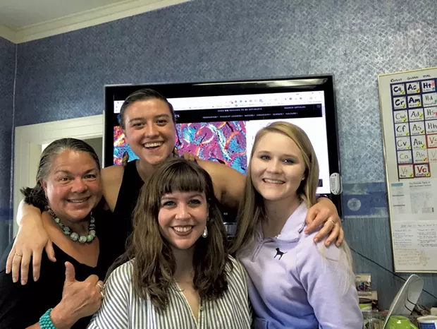 From left: Ever Widening Circles CEO Lynda Ulrich, Ever Widening Circles for Education CEO Liesl Ulrich-Verderber, head writer Samantha Burns and former intern Abi Fugere - COURTESY OF EVER WIDENING CIRCLES
