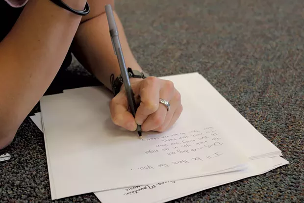 A Lund resident brainstorms lyrics - COURTESY OF LUND