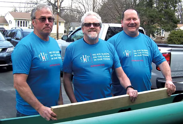 From left: Childhood friends Dan Parot, Mike Lemieux and Bob Brosseau - GLENN RUSSELL