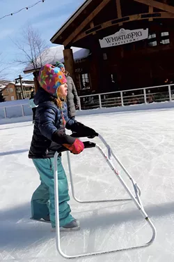 Elise uses a skate trainer for balance - TRISTAN VON DUNTZ