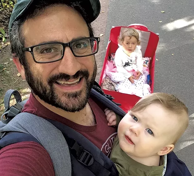 Keegan with daughters Penelope and Coraline