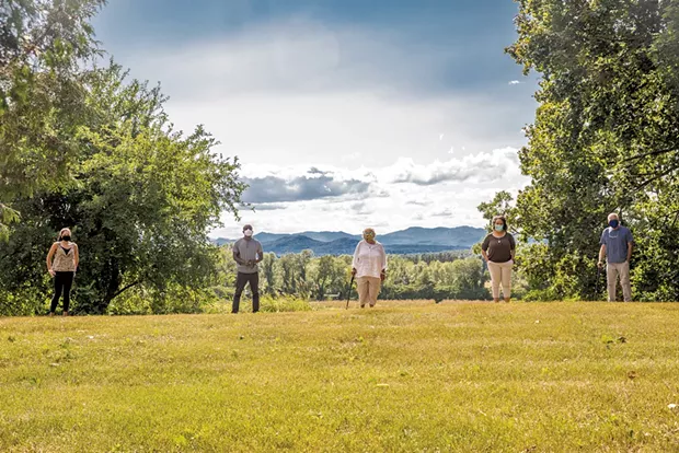Kia'Rae Hanron, Julio Desmont, Näri Penson, Dr. Lydia Clemmons and Michael Dyke at Clemmons Family Farm in early August - CAT CUTILLO