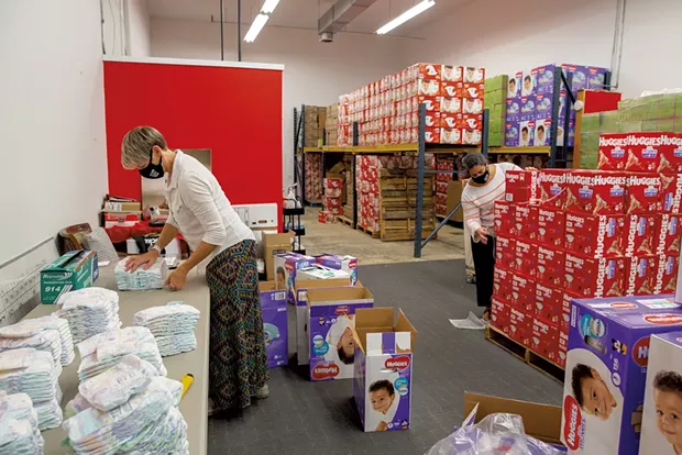 The Junior League of Champlain Valley Diaper Bank warehouse - COURTESY OF AMANDA HERZBERGER