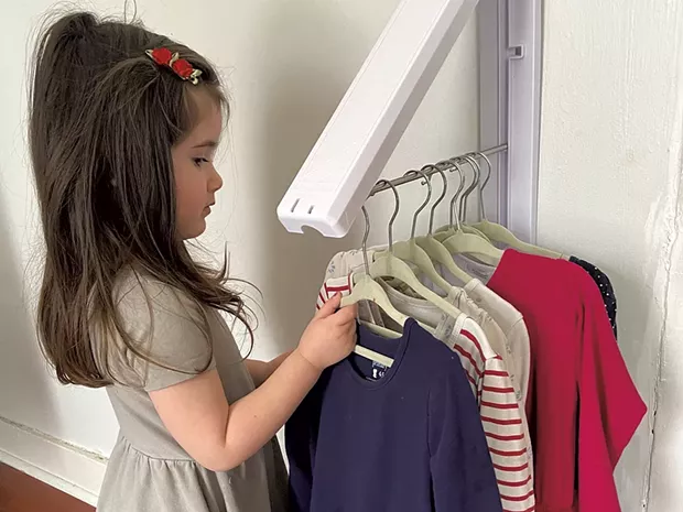 Picking out clothes in the get-ready zone - COURTESY OF MEREDITH BAY-TYACK