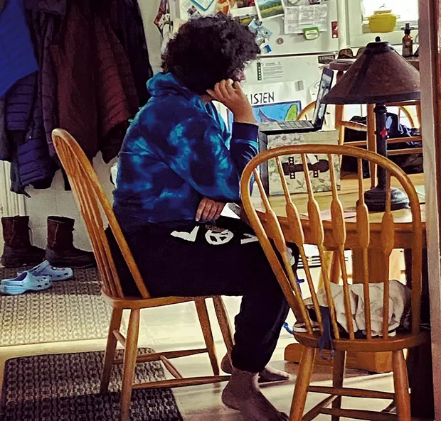 Winooski senior Evelyn Monje learning at home - COURTESY OF EVELYN MONJE