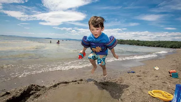 Bert Sheehan, 2, at North Beach in Burlington - CAT CUTILLO
