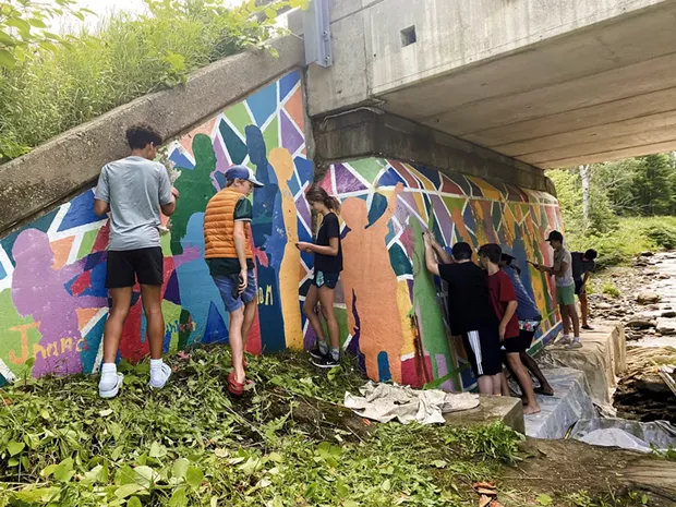 Painting the mural - COURTESY OF RORY JACKSON