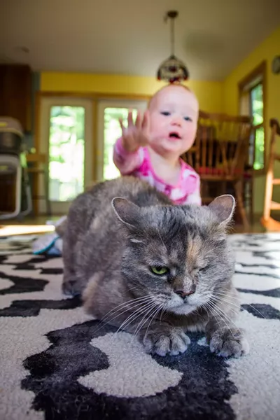 14-month-old Joni and 14-year-old Haley - DANIEL HOUGHTON