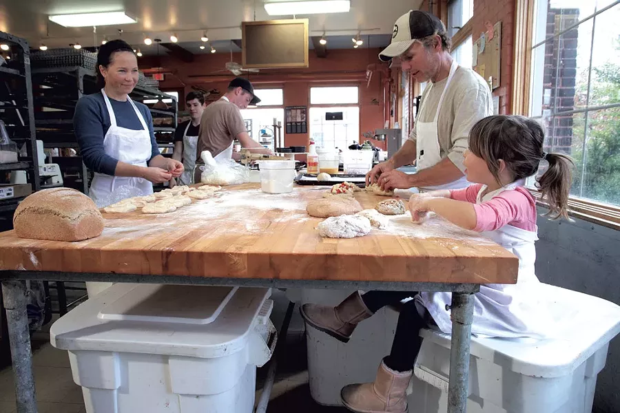 The Browns: Mom: Sara Brown, co-owner and staff and business manager, Great Harvest Bread. Dad: Ethan Brown, co-owner and production manager, Great Harvest Bread. Kids: sons Olin, 10, and Eamon, 7; daughter Eve, 4 (pictured). - MATTHEW THORSEN