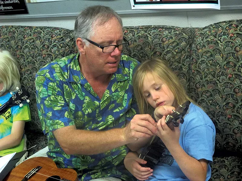 Buddy Dubay teaching ukuelele - COURTESY OF OCCC