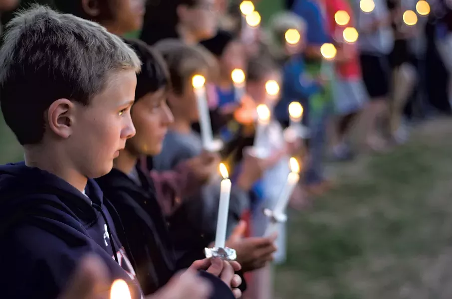 Candlelight Ceremony at Camp Abnaki - COURTESY OF CAMP ABNAKI