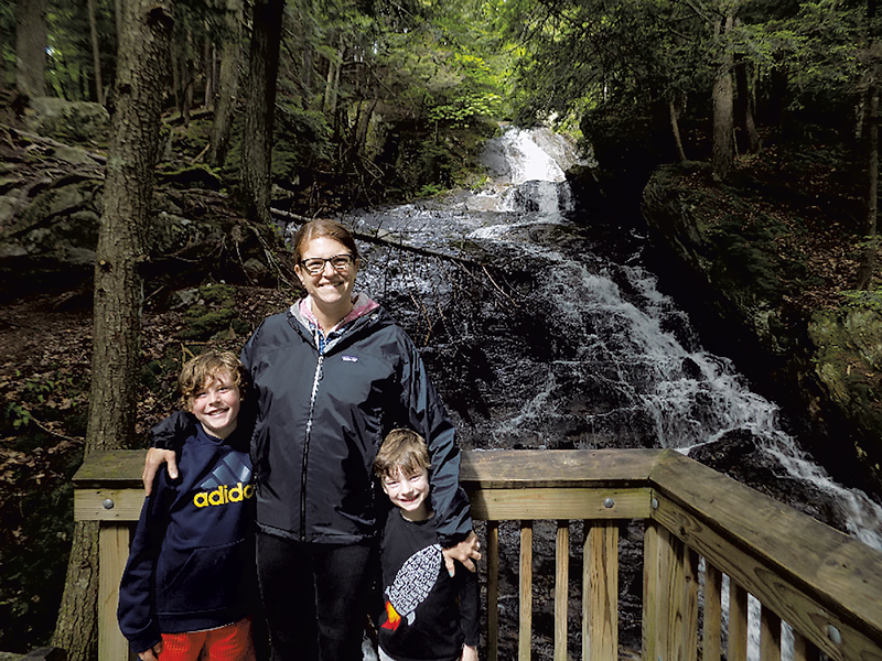 Felix, Shannon and Leo at Thundering Falls - BENJAMIN ROESCH