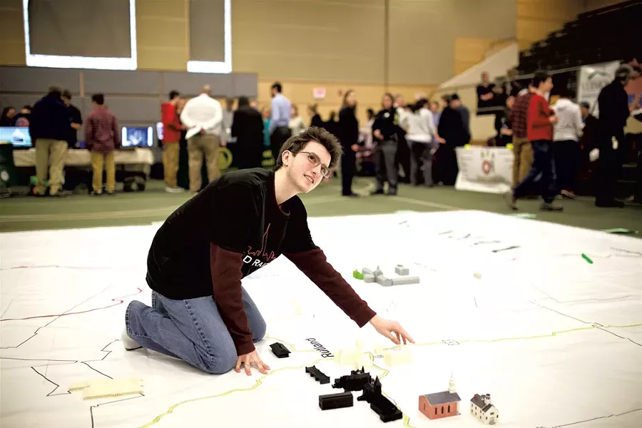 Brandon Levesque from Rutland High School at the Olympiad of Architectural History last March - COURTESY OF BEN DEFLORIO