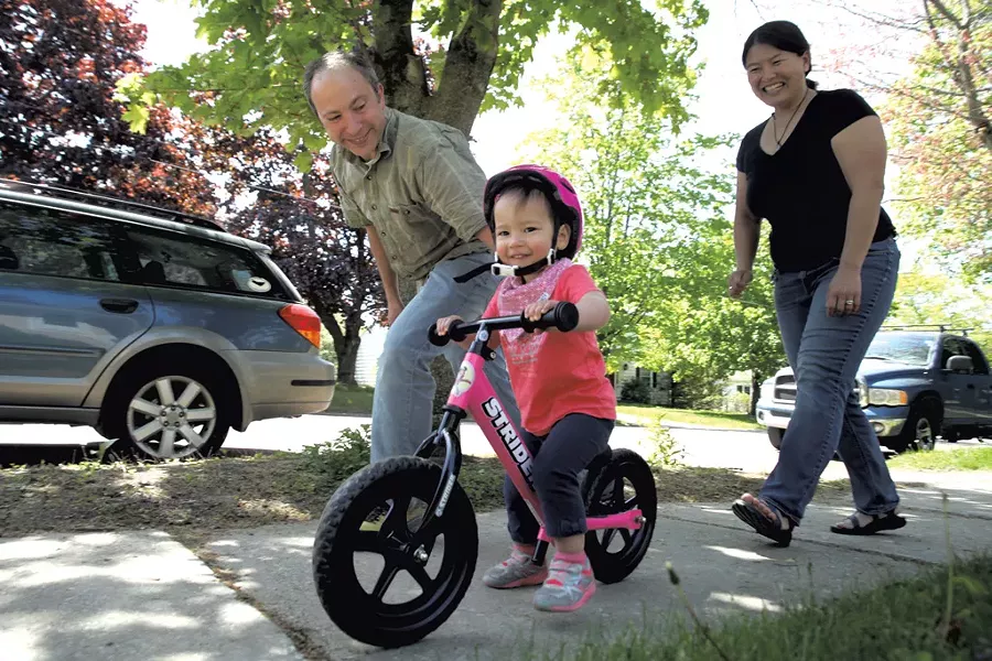 Dad: Josh Blumberg, 42, Director of Academic Technology at Champlain College - Mom: Mieko Ozeki, 37, Program Director at Yestermorrow Design/Build School - Daughter: Naomi, 21 months - MATTHEW THORSEN